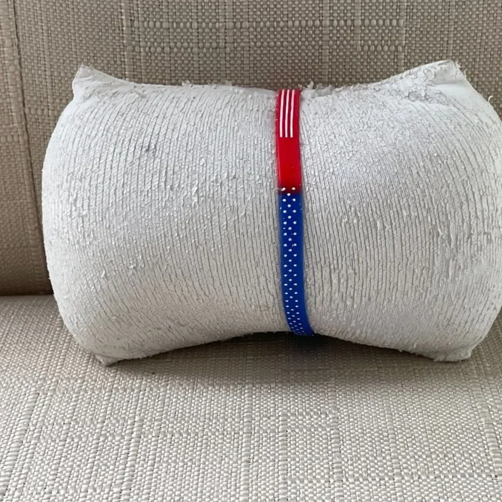 Patriot Bracelet Rubber Elastic US Flag Wrist Band 4th July Jewelry set of 2